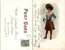 White City Art Co Postcard Vintage 1905 Western Girl C-226 Postmarked Vancouver picture