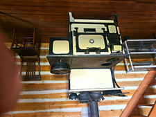 Monarch Enamel Cast Iron Wood Cook Stove 3 Burner Baking Oven Cream/Black picture