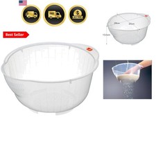 Japanese Rice Washing Bowl with Side and Bottom Drainers, Made in Japan picture