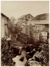 Neurdein, France, Grésy-sur-Aix, Les Moulins vintage albumen print Albu print picture