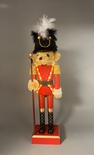 16” Lighted Teddy Bear Nutcracker Soldier Red Gold Christmas Decor picture
