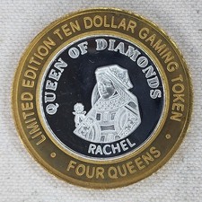 Four Queens Silver Strike $10 Queen of Diamonds Rachel .999 Limited picture