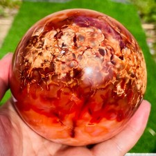 1043g Large Natural Red Carnelian Agate Ball Quartz Crystal Sphere Healing picture
