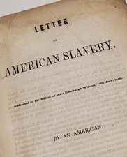1847 Letter On American Slavery Sidney Edwards Morse Frederick Douglass *RARE* picture