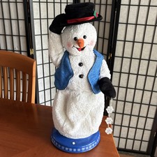 VTG 2002 Gemmy Holiday Spinning Snowflake Snowman Miser - Works Partially - Read picture