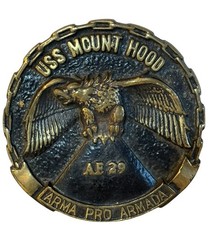 Vintage USS Mount Hood Naval Bronze Plaque  6” picture