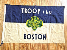 VTG 1970's Boston  GIRL SCOUT TROOP 160  CLOTH FLAG BANNER Defiance 35