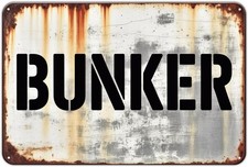 Vintage BUNKER Man Cave Garage Tin Metal Signs Home Décor 8x12 picture
