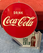 Original 1997 STOUT LIMITED Drink Coca Cola Coke Ice Cold Flange Sign picture