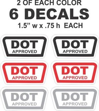 6 DOT Approved Bell Arai Shark AGV Shoei Snell Motorcycle Helmet Vinyl Decals picture