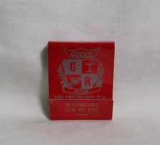 Vintage Guido's Italian Restaurant Matchbook Racine Wisconsin Advertising Full picture