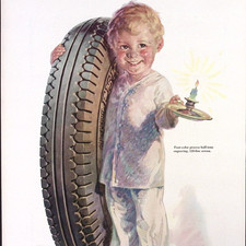 1931 WESTVACO Inspirations for Printing Sample Ad Time to Re-Tire Fisk Tires picture