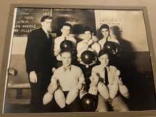 Antique Bowling League Pin Boys Photograph 1930s Somerdale Recreation New Jersey picture
