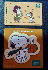 Starbucks USA NEW Snoopy Peanuts Card set of 2 2026 Gift Card picture