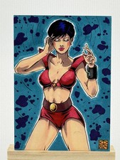 ACEO Original Art Sketch Card w/ Signed COA Pinup Diana Colby Golden Age Comics picture