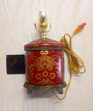 VTG Oriental Accents Red & Gold Floral Table Lamp, Corded Electric, Knob Control picture