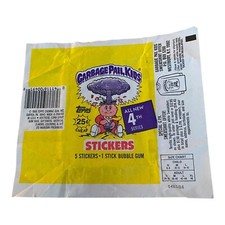 1986 Garbage Pail Kids 4th Series 4 Wax Pack Empty Wrapper Purple Cloud w/.25¢ picture