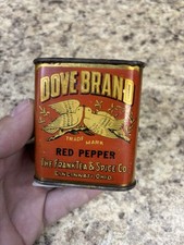 Antique Dove Brand 1 1/2 oz red pepper tin RARE picture