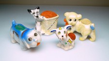 4 Vintage 30s-40s Porcelain Pincushions Dog Pincushion Made Japan Lot picture
