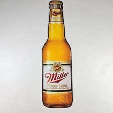 Miller High Life Tin Metal Beer Bottle Bar Sign Decor Mancave 29x8