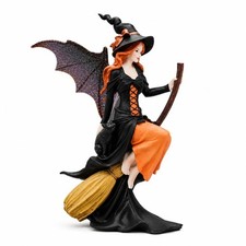 Comfy Hour Fairyland Collection 8” Fairy Witch Riding On Magic Broom Figurine picture