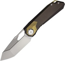 REMETTE RT-Peregrine Falcon Dark Gray & Gold Titanium Folding M390 Knife RTT1BX picture