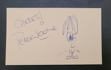 RARE Peter Noone signed Hermans Hermits SInger autograph 3x5 card with sketch picture