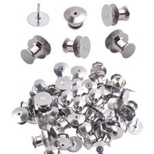 30 Piece Silver Tie Tack Pins Set with Clutch Back Tacks 10mm Blank Tie Tacks picture