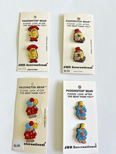Vintage Paddington Bear Buttons, 8 Buttons on 4 Original Cards picture