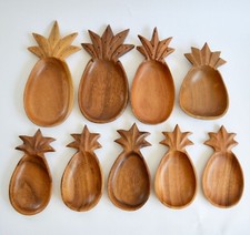 Hawaii Pineapple Wooden Food Display Trays Lot of 9 Various Sizes picture