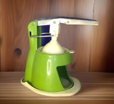 VTG Avocado Green Retro Citrus Juicer Hand Press Crank Kitchen picture
