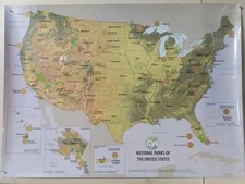 National Parks Of The United States | Scratchable Adventure Map | 32 X 23 Inches picture