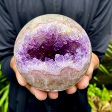 1.87LB Natural Open Smile Agate Amethyst Sphere Healing Wealth Collectible Cryst picture