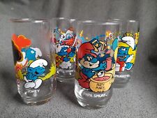 Vintage Smurfs Drinking Glasses Lot of 4 Wallace Berrie and Co. 1983 Peyo Mint picture
