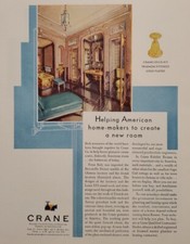 Vintage 1931 Print Ad - CRANE Bathroom Fixtures, Valves, Fittings & Piping picture