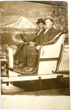 1910s RPPC Mount St. Helens, Studio Prop Automobile Antique Real Photo Postcard picture