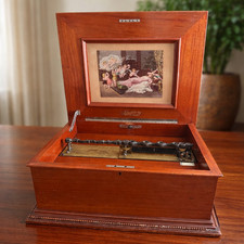 Antique Mechanical Perfection Music Box with (8) Original 14