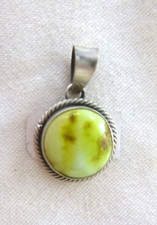 NWT Navajo Scott Skeets Round Palomino Stone Pendant 925 Sterling Silver 1