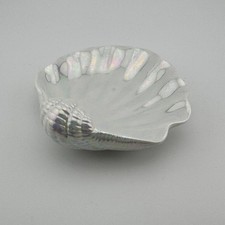 Avon Iridescent Seashell Trinket Soap Dish 5.25’’ x 5.25” Mother of Pearl Luster picture