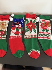 Vintage Knit Stockings Lot Of 4 Christmas Decor  picture
