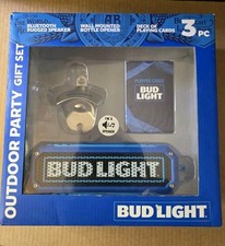 Bud Light Outdoor Party Gift set W/ Bluetooth speaker & cards Fathers day gift picture