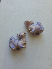 Vintage Victoria Ceramics Purple Cows Gold Trim Salt And Pepper Shakers Japan picture