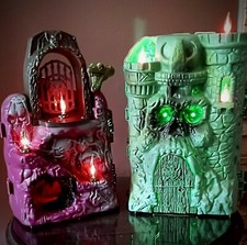 Vintage Folk Art He Man Skeletor Castle CustomTable Desk Lamp Lighted Set 80’s picture