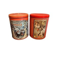 Vintage Coca-Cola Metal Tins Set of 2 Americana Decor picture