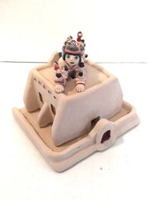 Storyteller pottery. Tiny Storyteller Figure with dwelling. Native American. picture