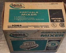 Vintage Iona Portable Mixer model R-12 White New Old Stock, American made Sealed picture