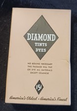 Vtg 1930s Diamond Tints & Dyes Apricot  Box Sealed Packet Crisp NOS picture