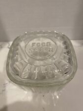 Vintage Glass Food Saver Refrigerator Dish Container Lid Square Icebox picture