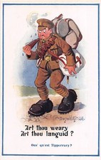 F92/ Artist Signed Postcard c1910 D McGill Comic Military Feet Gun 11 picture