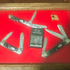 Lot of 3 Case xx 2002 stars&stripes with Zippo lighter Vietnam remembered wall picture